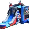A Sports Bounce House and Slide with a water slide.