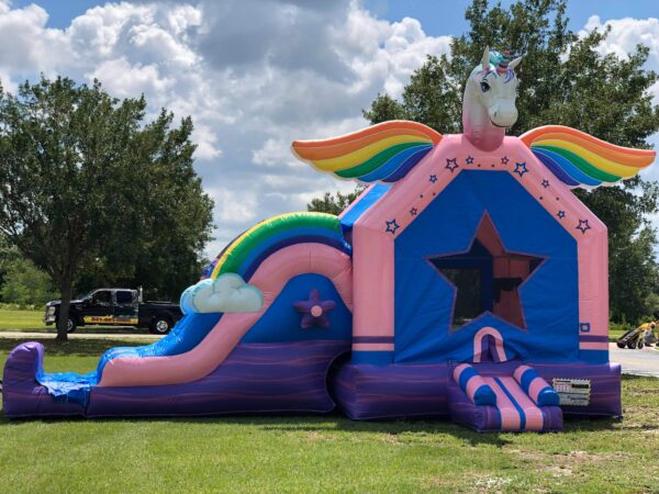 Unicorn Bounce House and Slide