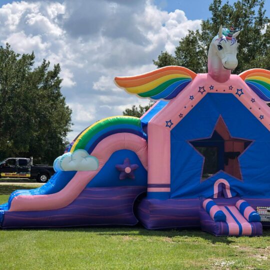 Unicorn Bounce House and Slide