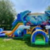 A Dolphin Bounce House and Slide Combo.