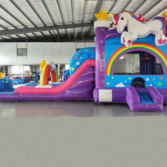 Unicorn Bounce House and Slide Combo